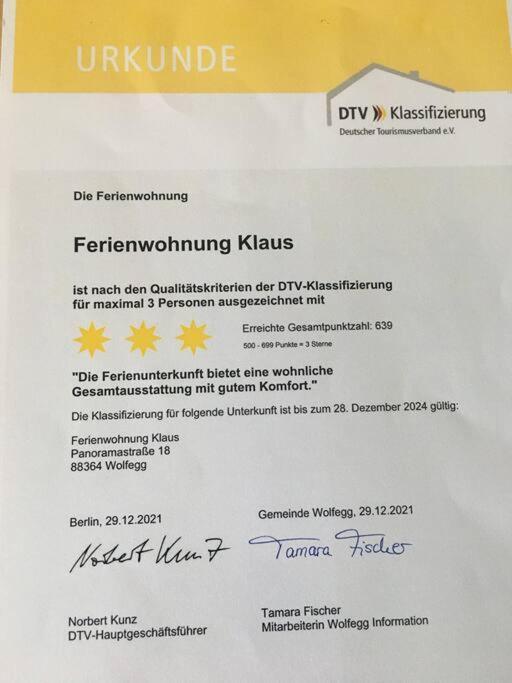 Ferienwohnung Klaus Wolfegg Eksteriør bilde